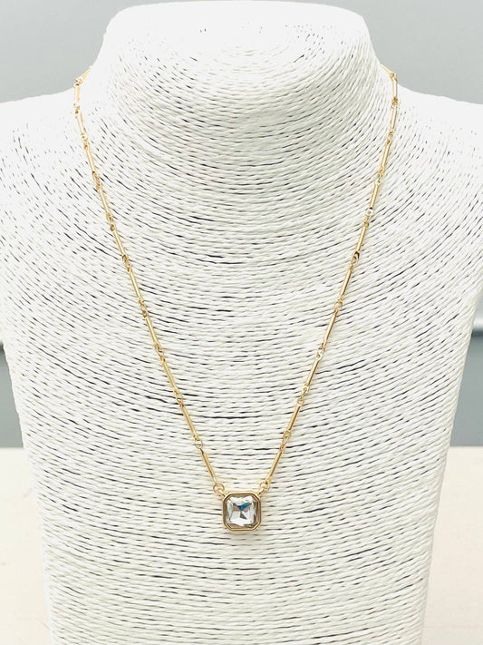Gold/Clear Simple Elegance Necklace