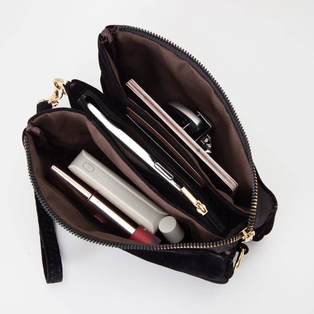 Brown Faux Suede Crossbody Bag