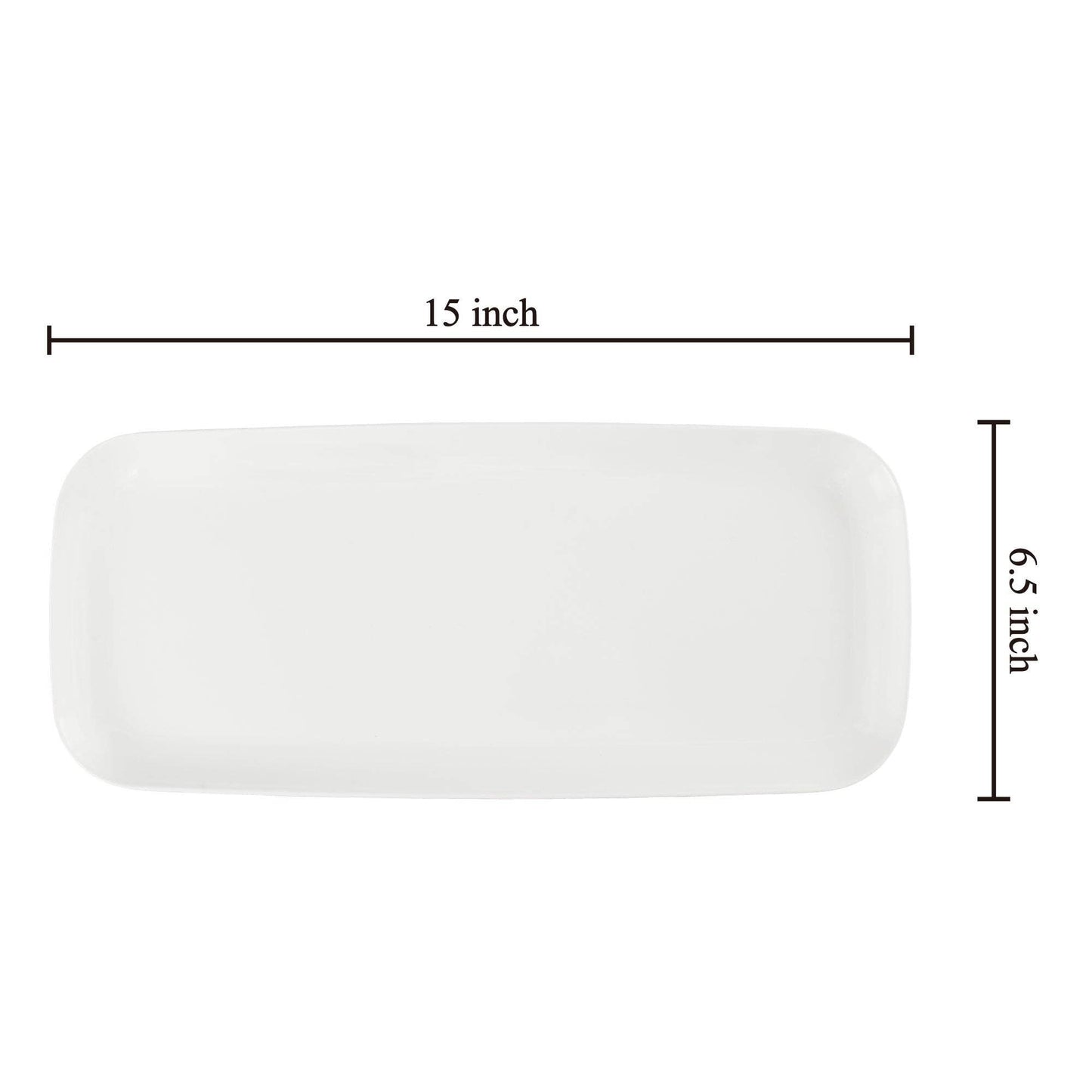 White 15" Melamine Rectangle Tray