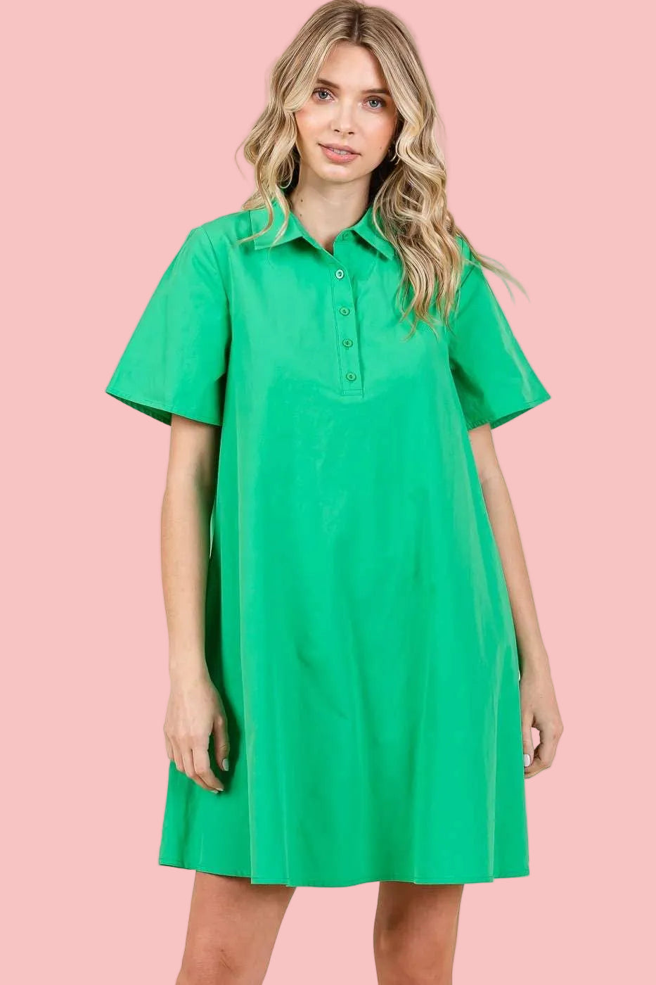 Savannah Green Poplin Dress