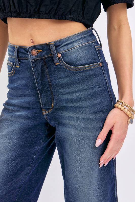 Dark Denim Judy Blues Tummy Control Crop Wide