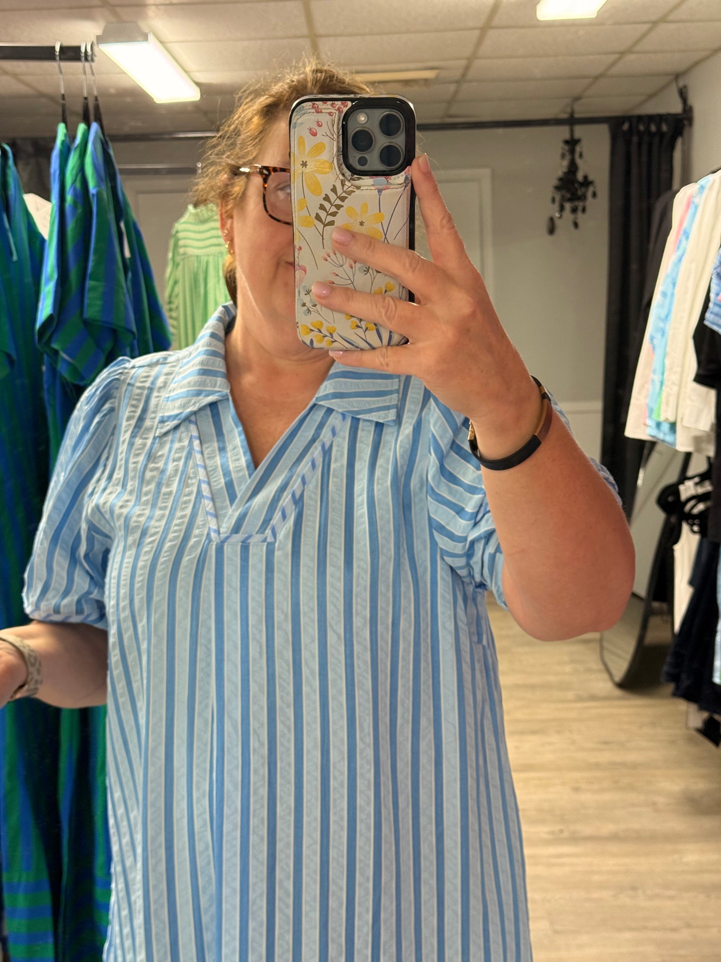 Charming Blue Stripe Midi