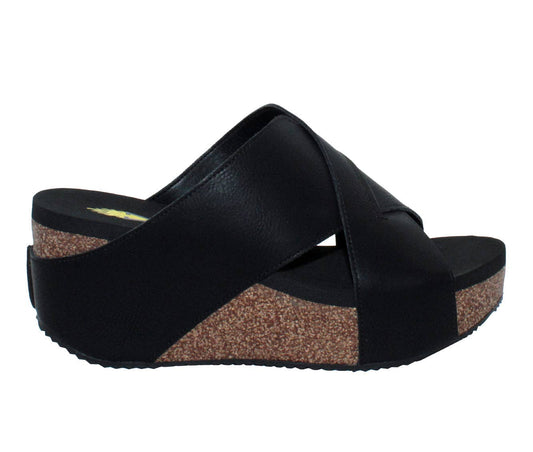 Firefly Black Criss-Cross Wedge