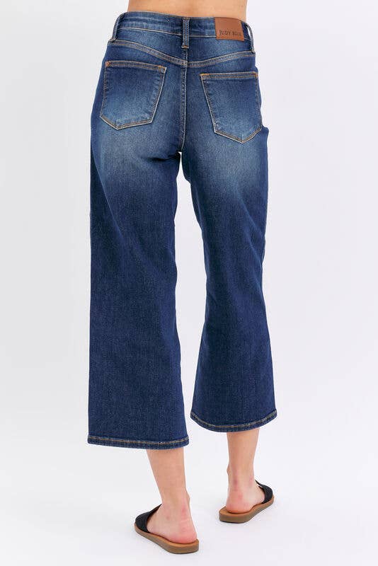 Dark Denim Judy Blues Tummy Control Crop Wide