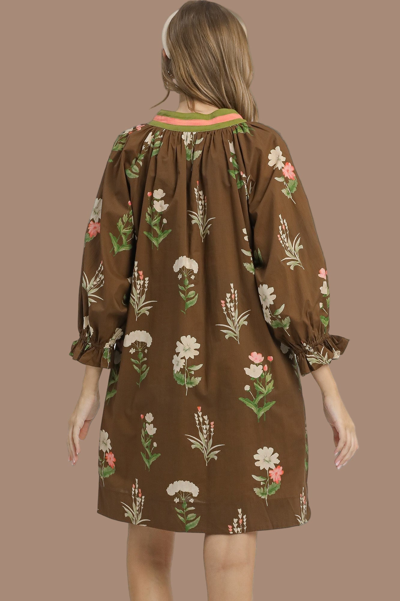 Floral Brown Mix Dress