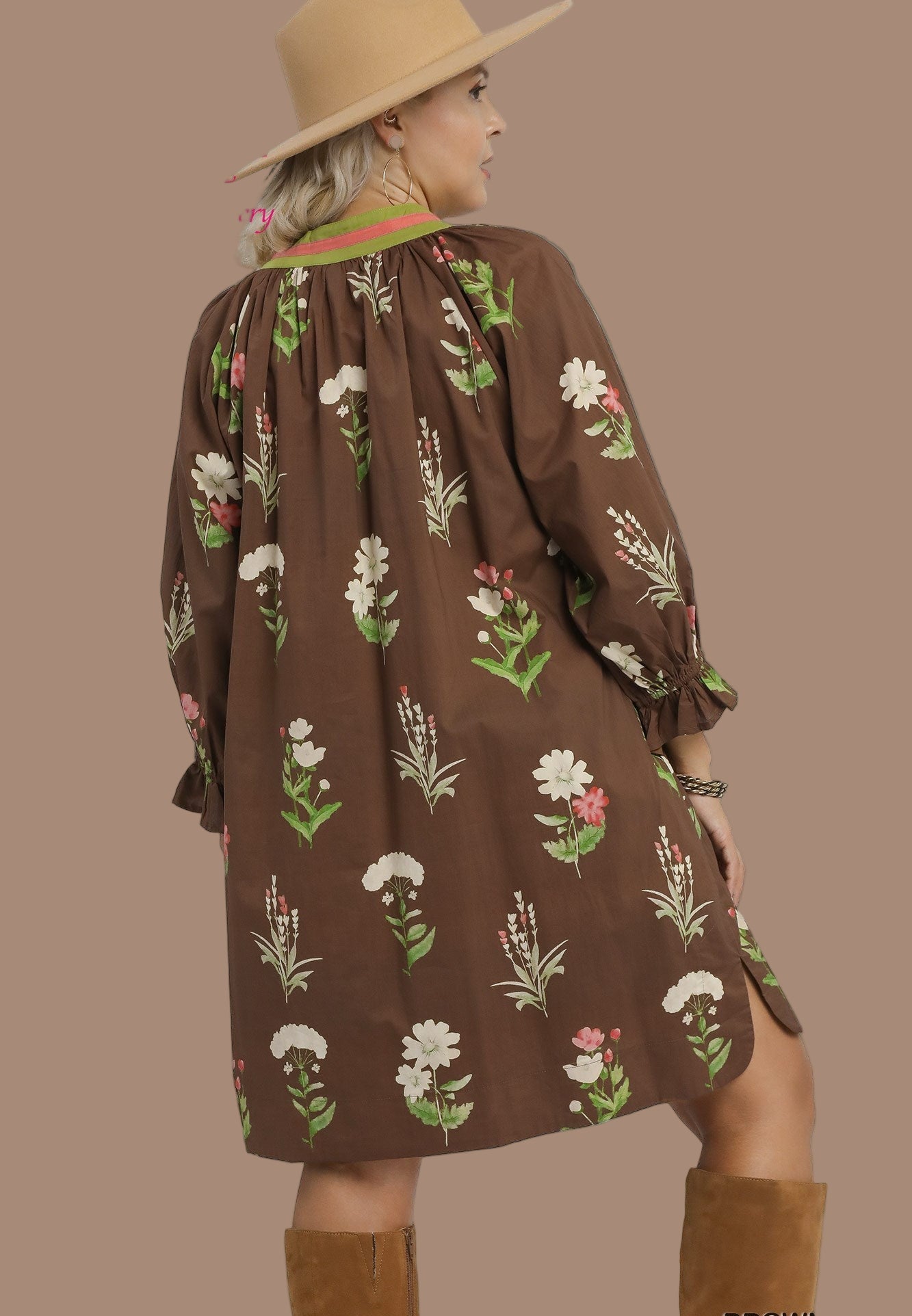 Floral Brown Mix Dress