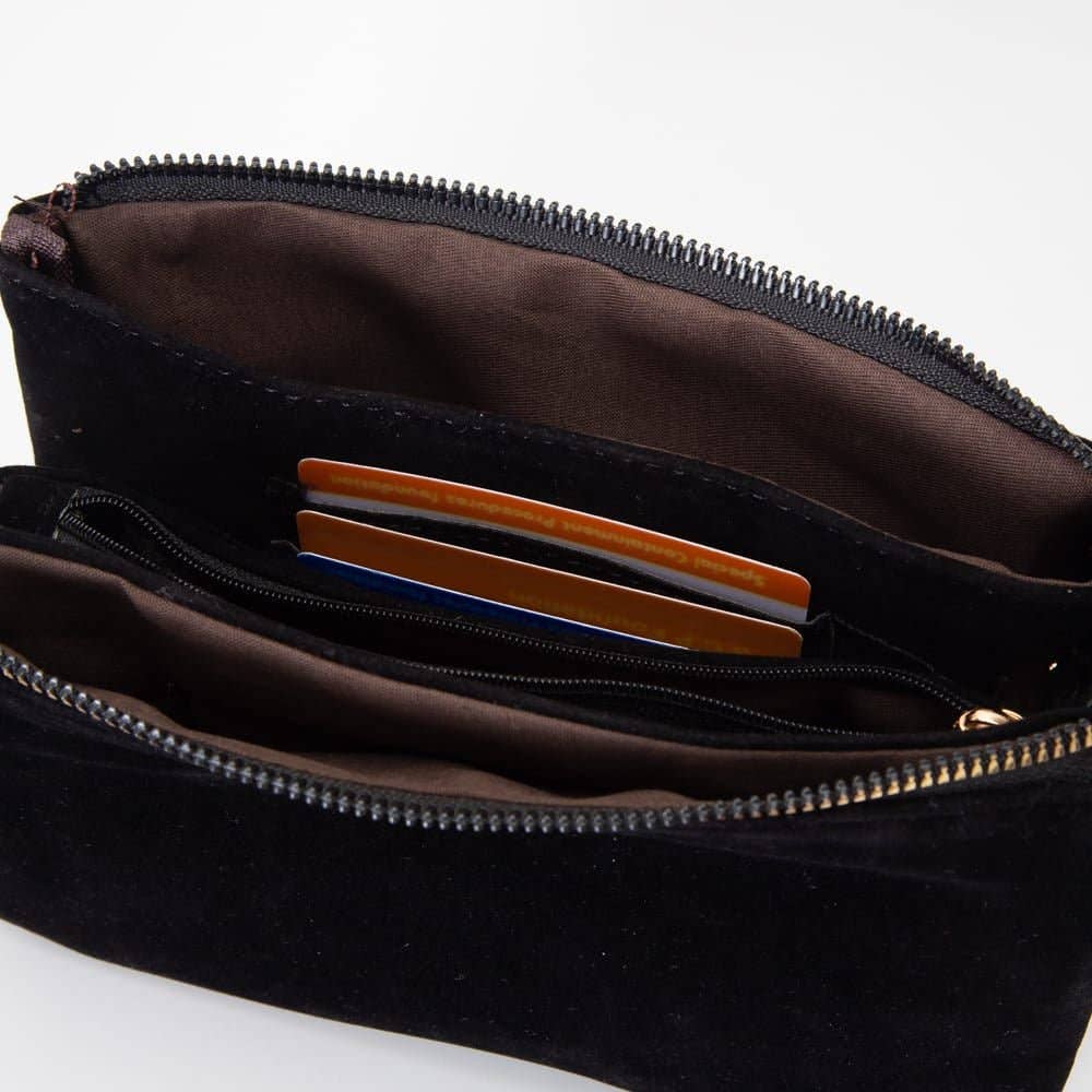 Black Faux Suede Crossbody Bag