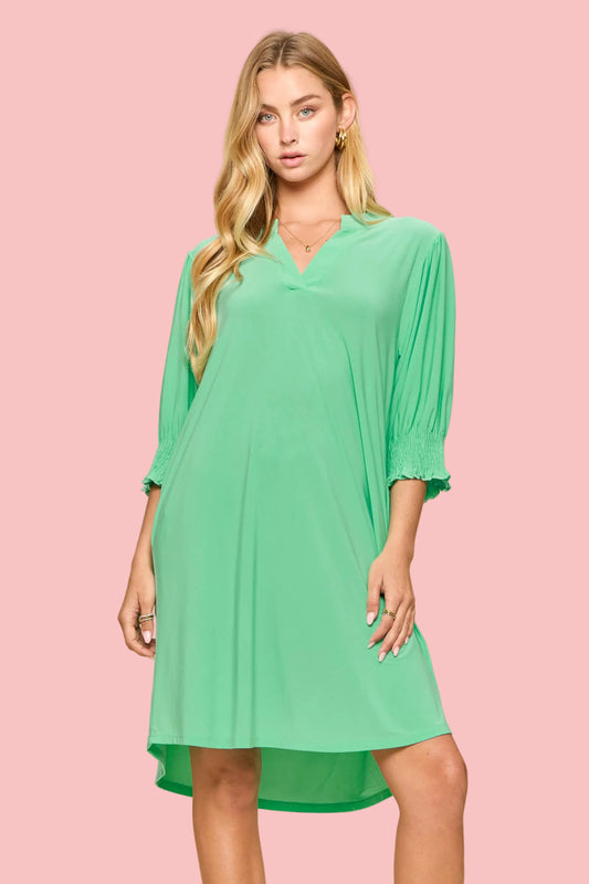 Aqua Mint Lizzy Collar Shirt Dress
