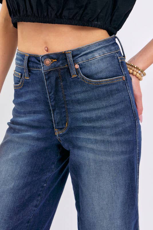 Dark Denim Judy Blues Tummy Control Crop Wide