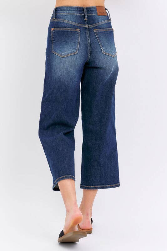 Dark Denim Judy Blues Tummy Control Crop Wide