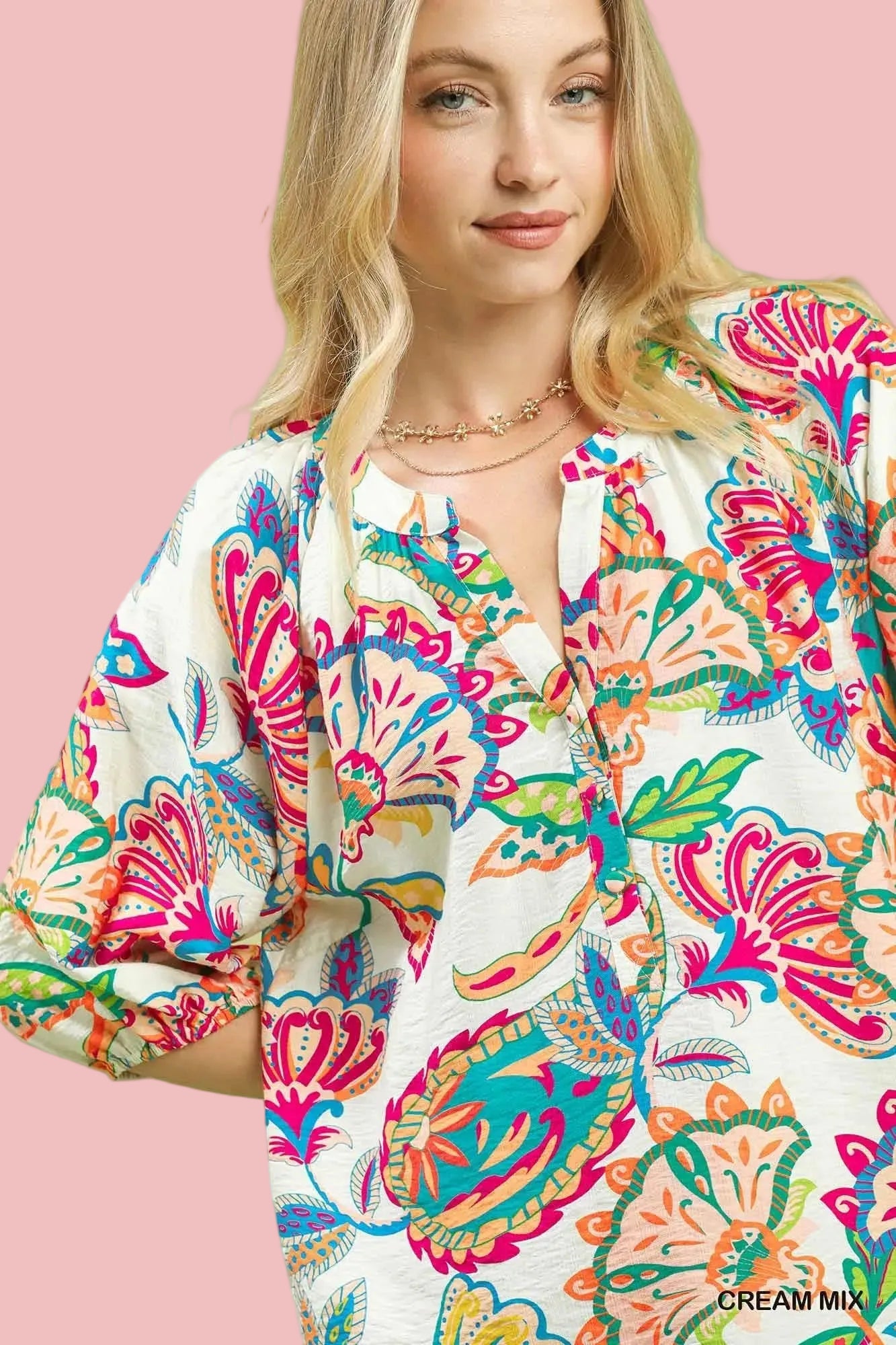 Cream Paisley Flower Top