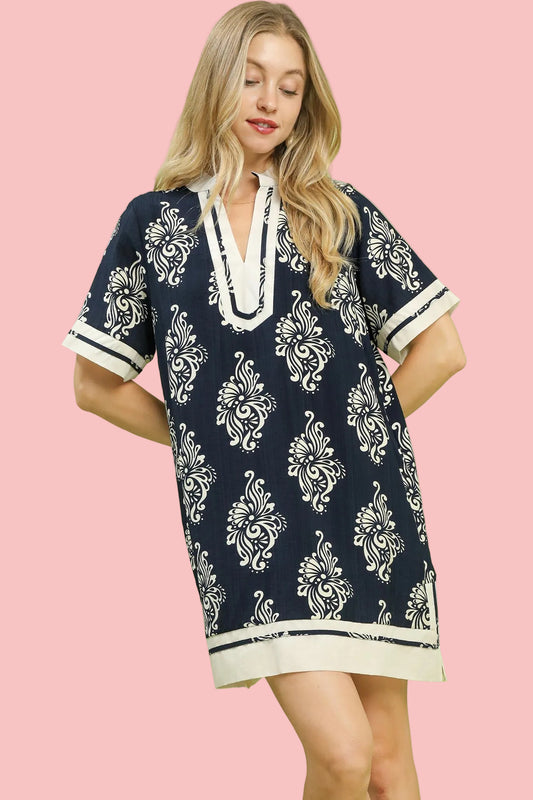 Navy Swirling Skies Dress