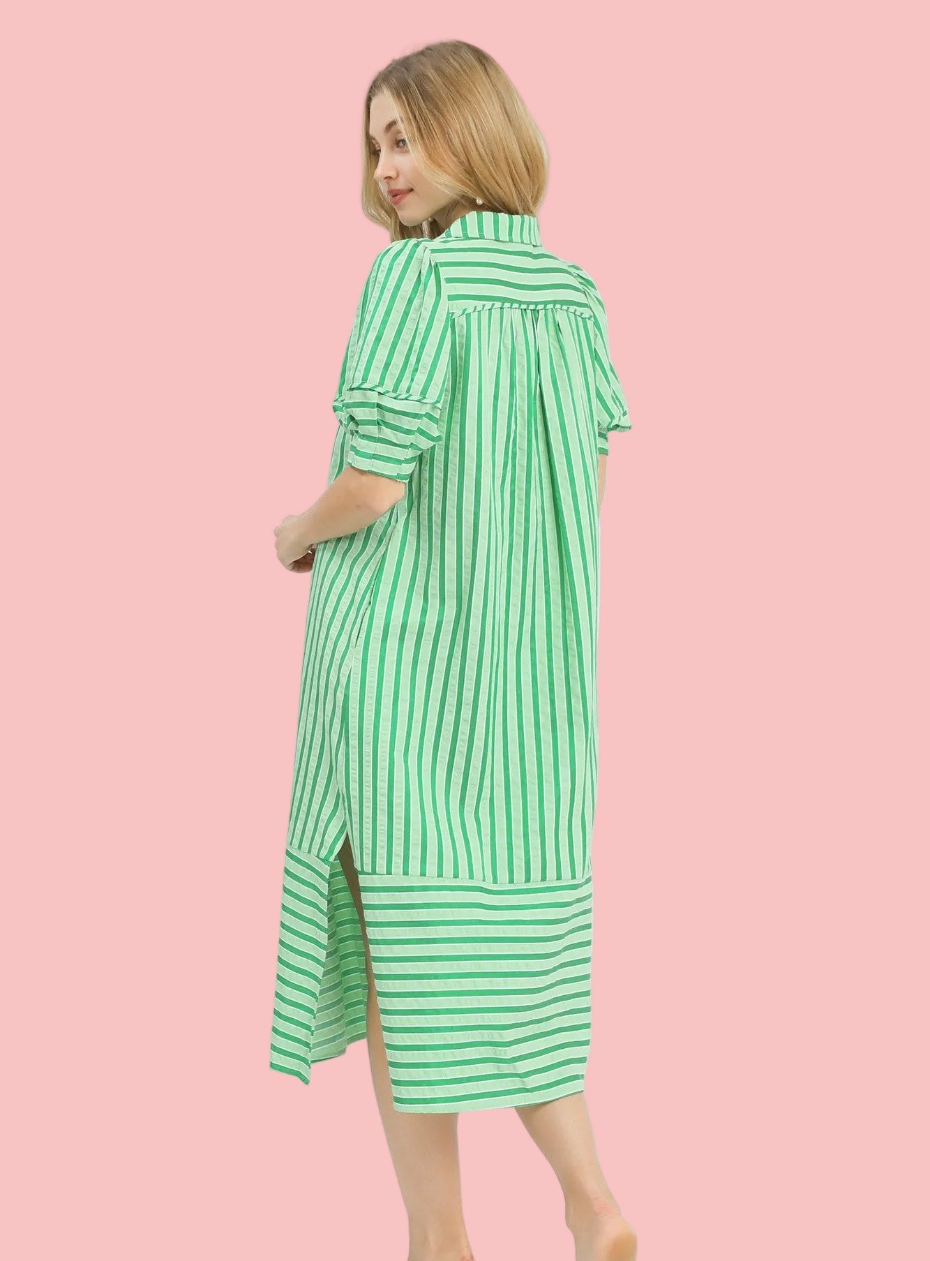 Lucky Green Stripe Midi