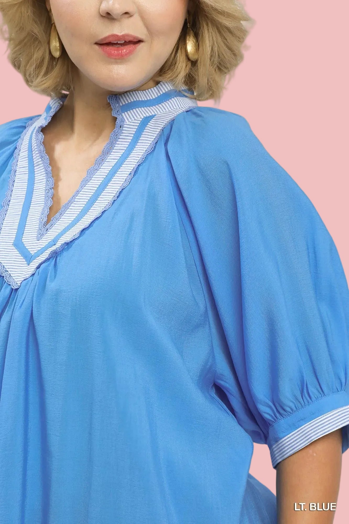 Blue Ocean Solid Contrast Top