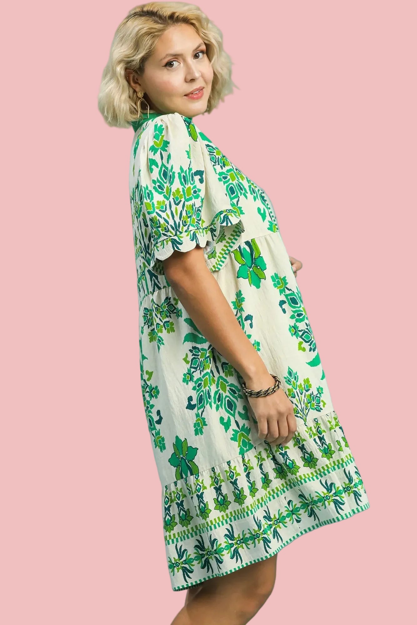 Tropical Damask Border Mini Dress