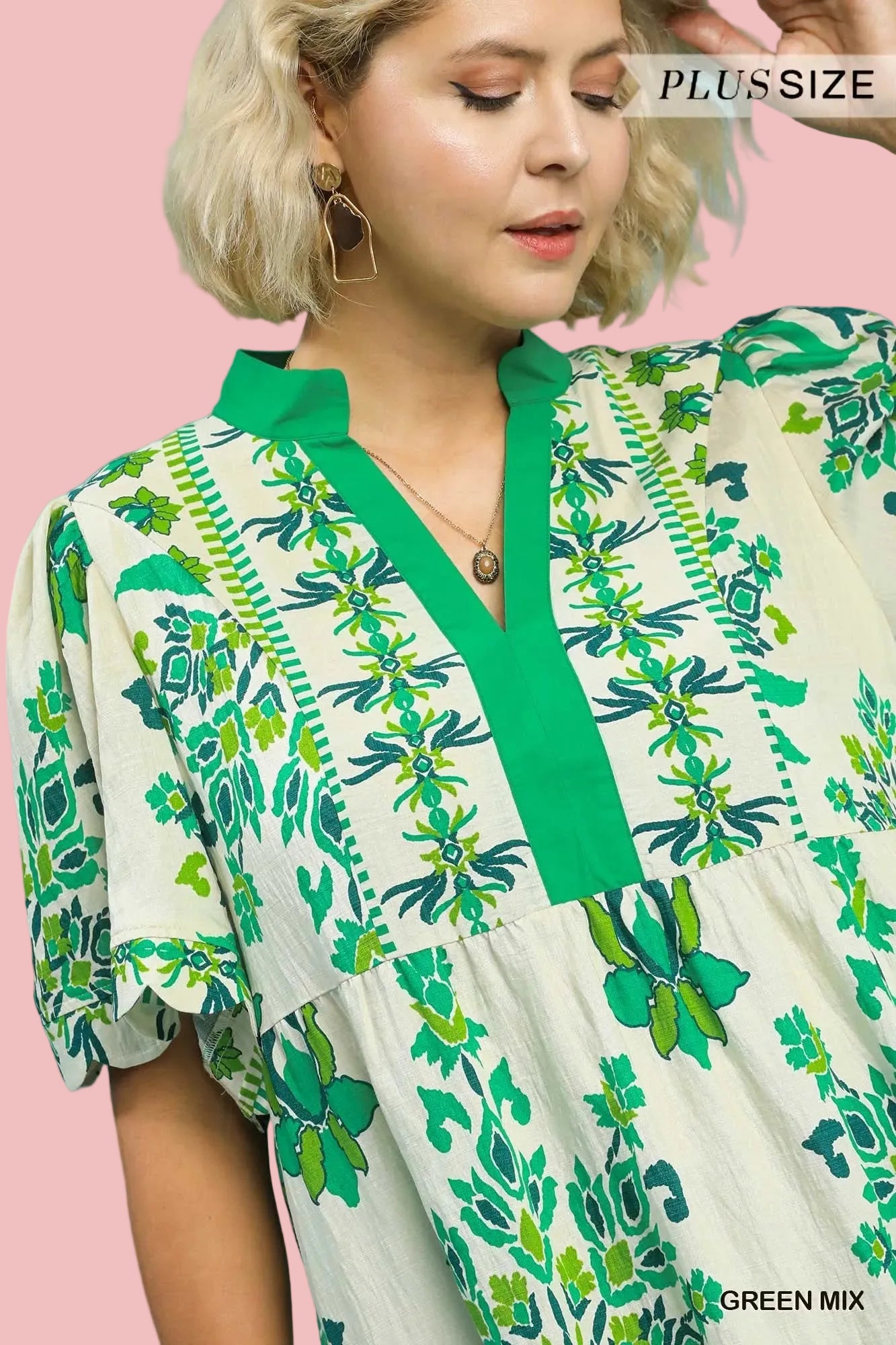 Tropical Damask Border Mini Dress