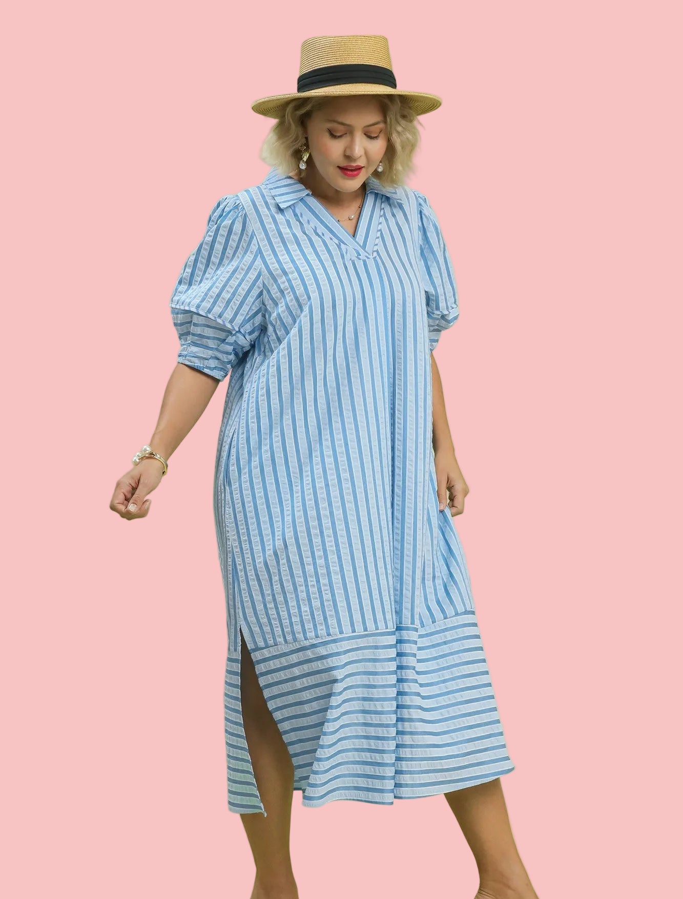 Charming Blue Stripe Midi