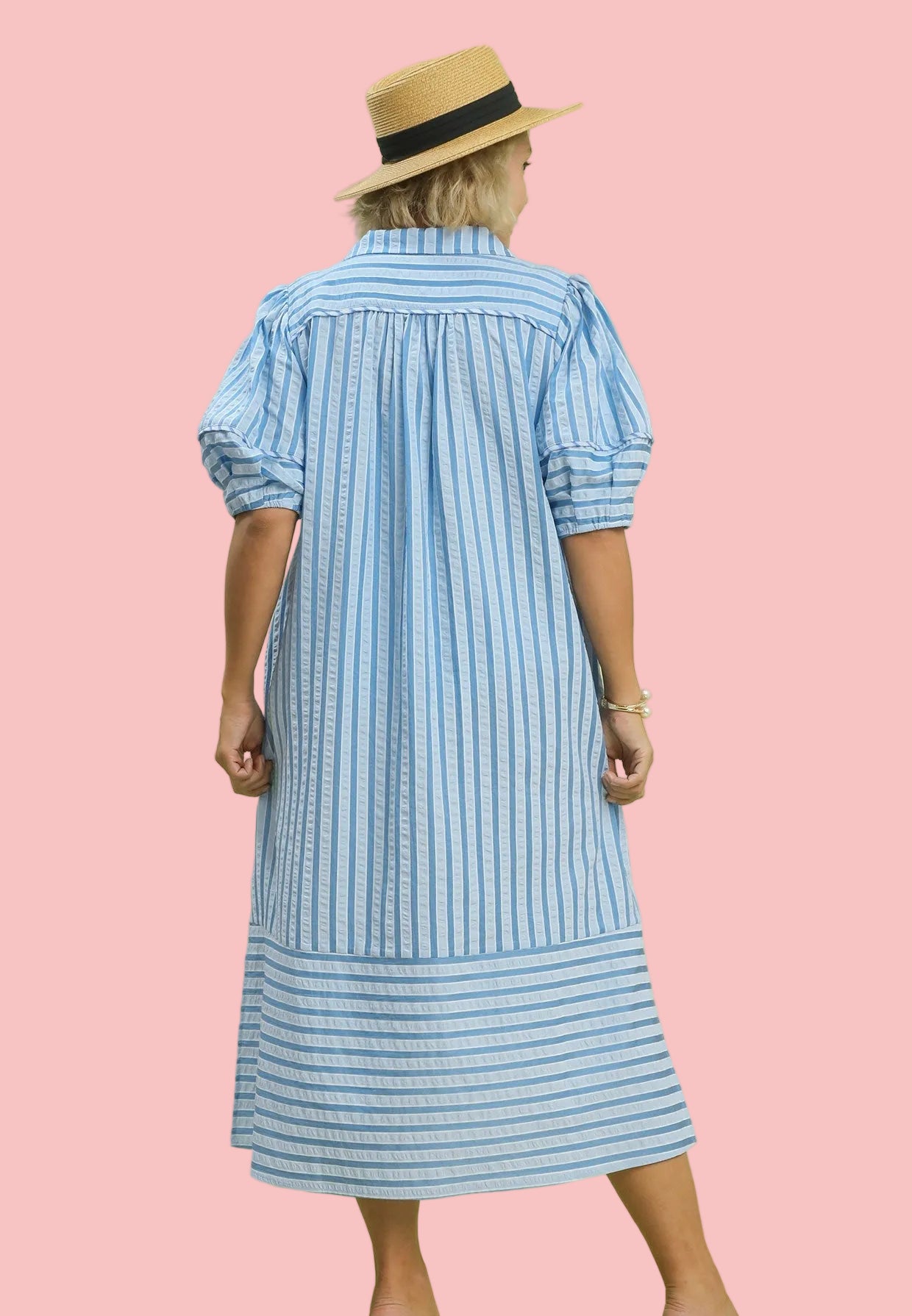 Charming Blue Stripe Midi