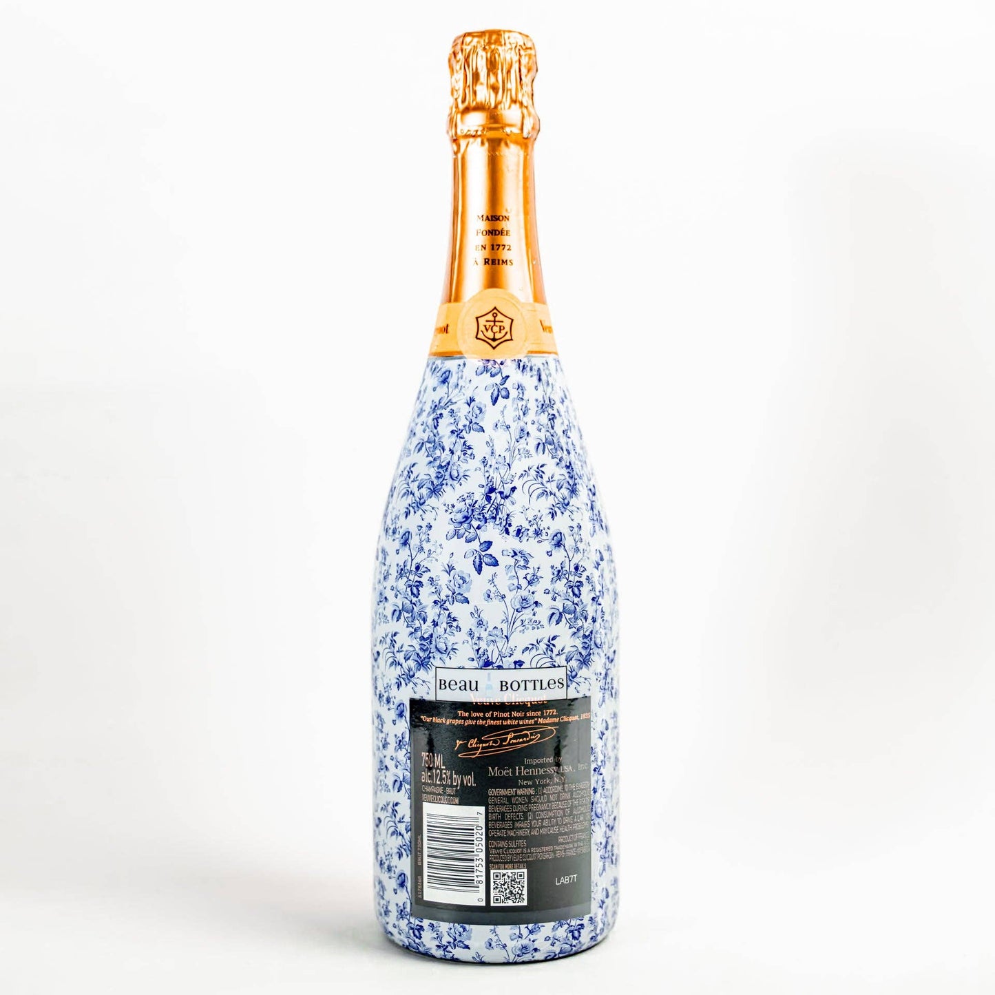 Beau Bottles Grandmillenial Blue Floral - Champagne Collection