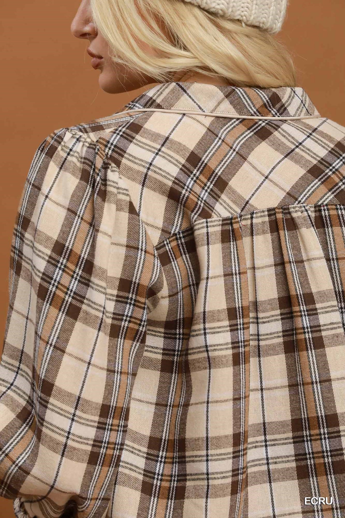 Fall Fav Ecru Plaid Top