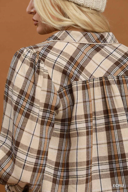 Fall Fav Ecru Plaid Top