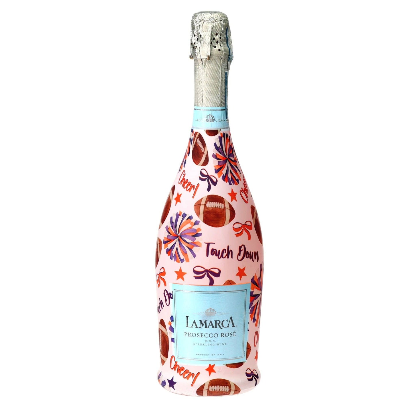 Orange & Purple Game Day Prosecco Bottle Wrap