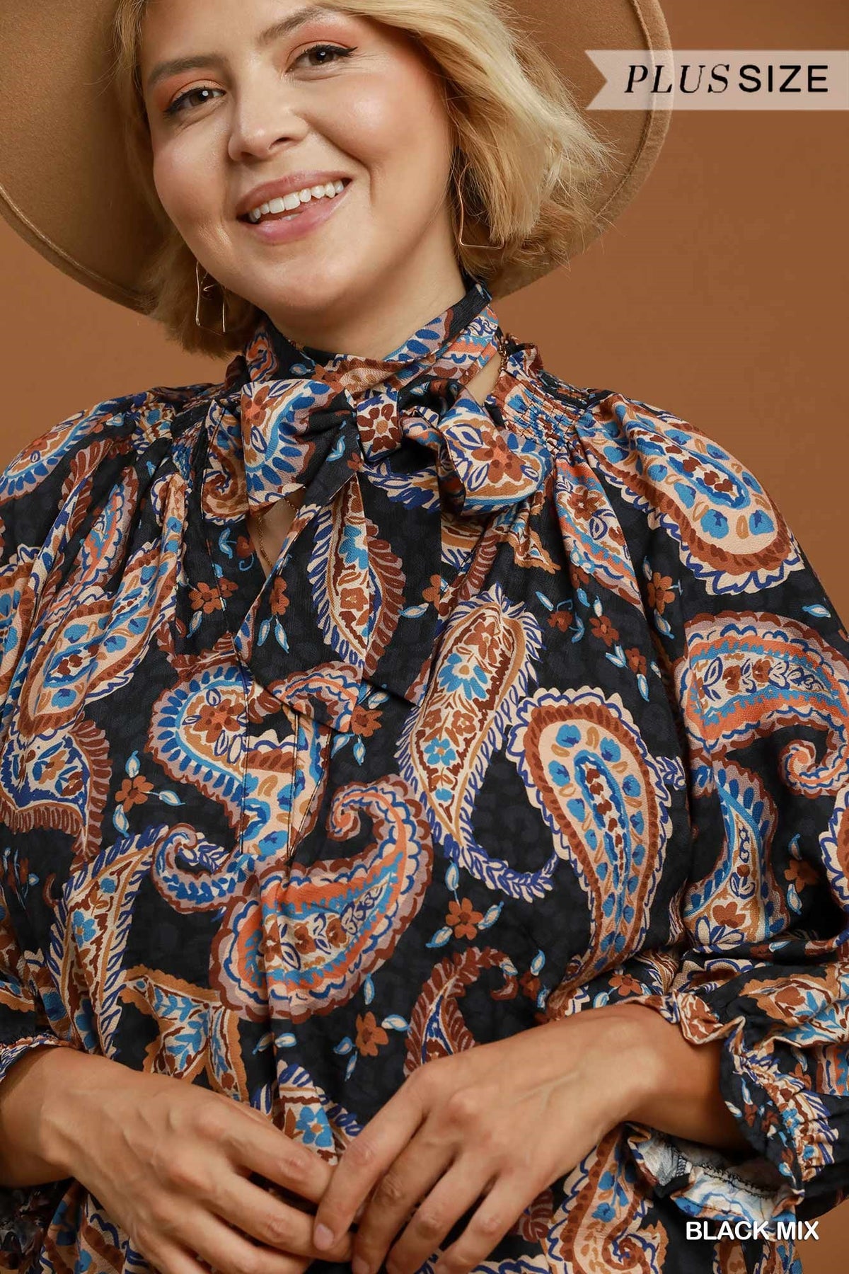 Black Paisley Tops