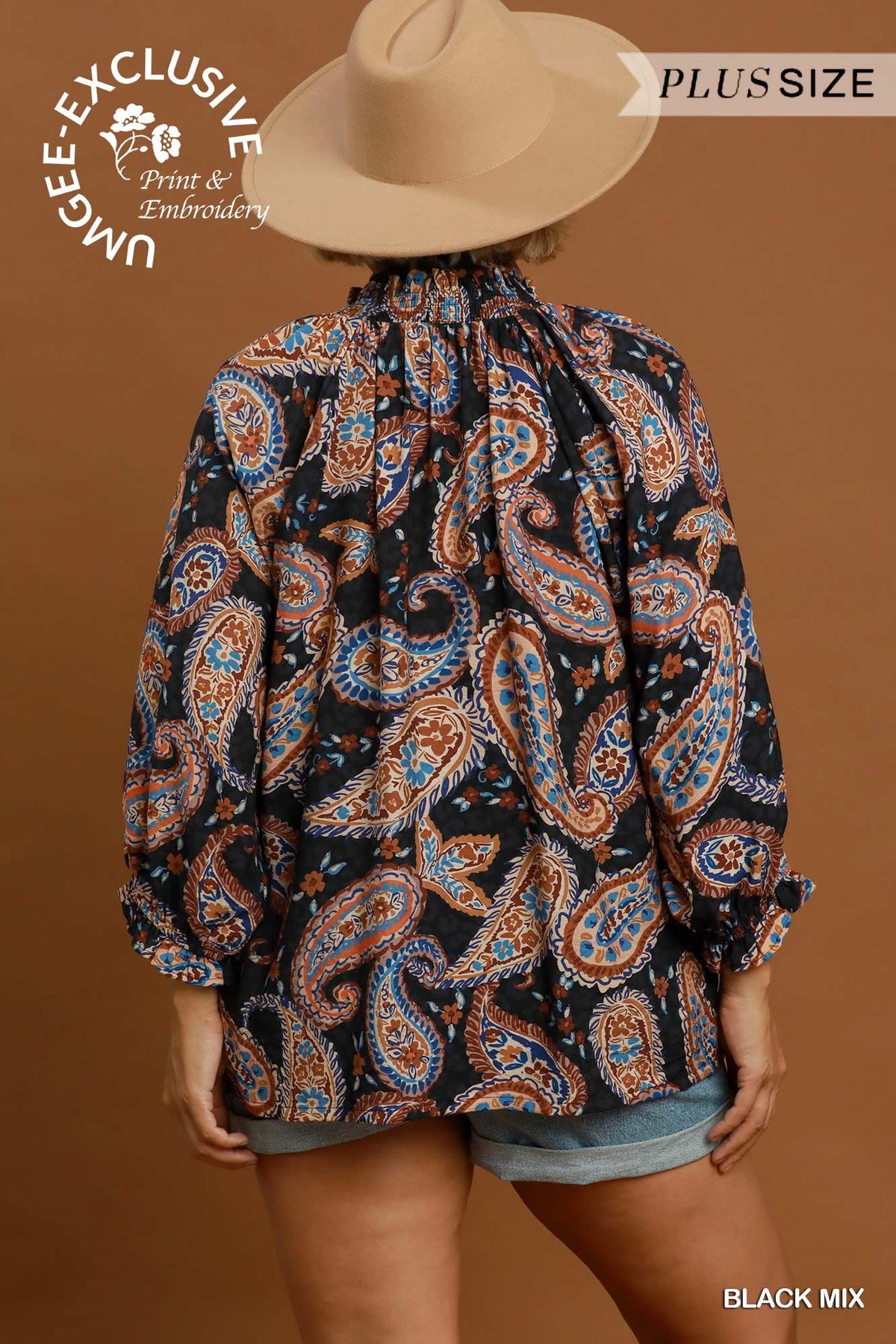 Black Paisley Tops