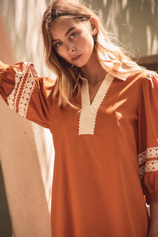 Pumpkin Spice Cotton Mini Dress