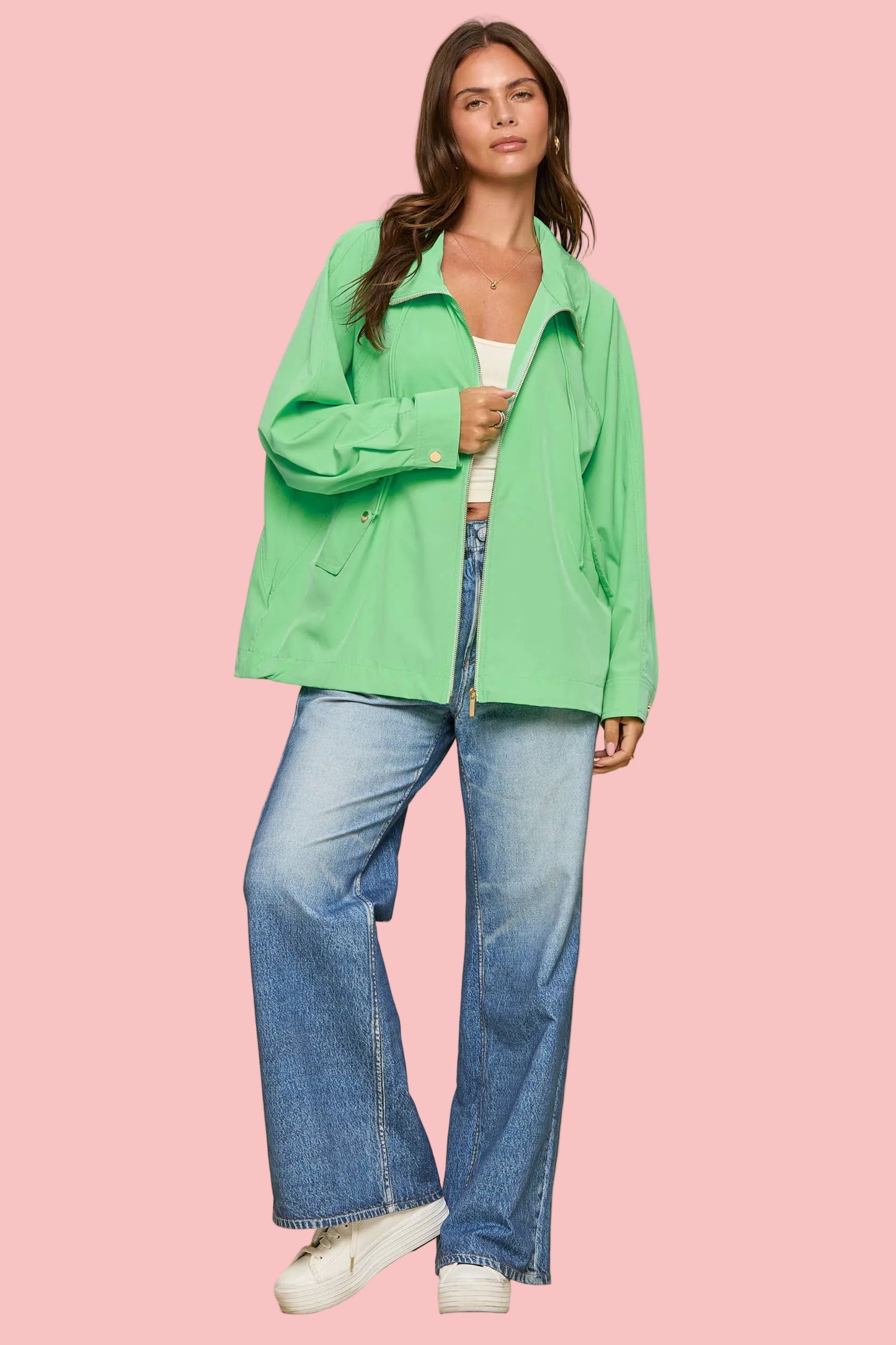 Seafoam Green Jacket w/ Hoodie