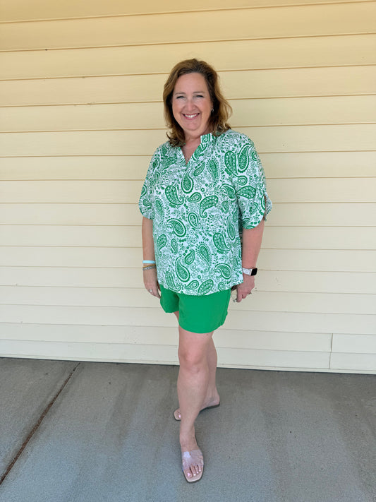 Paisley Kelly Green Lizzy Blouse