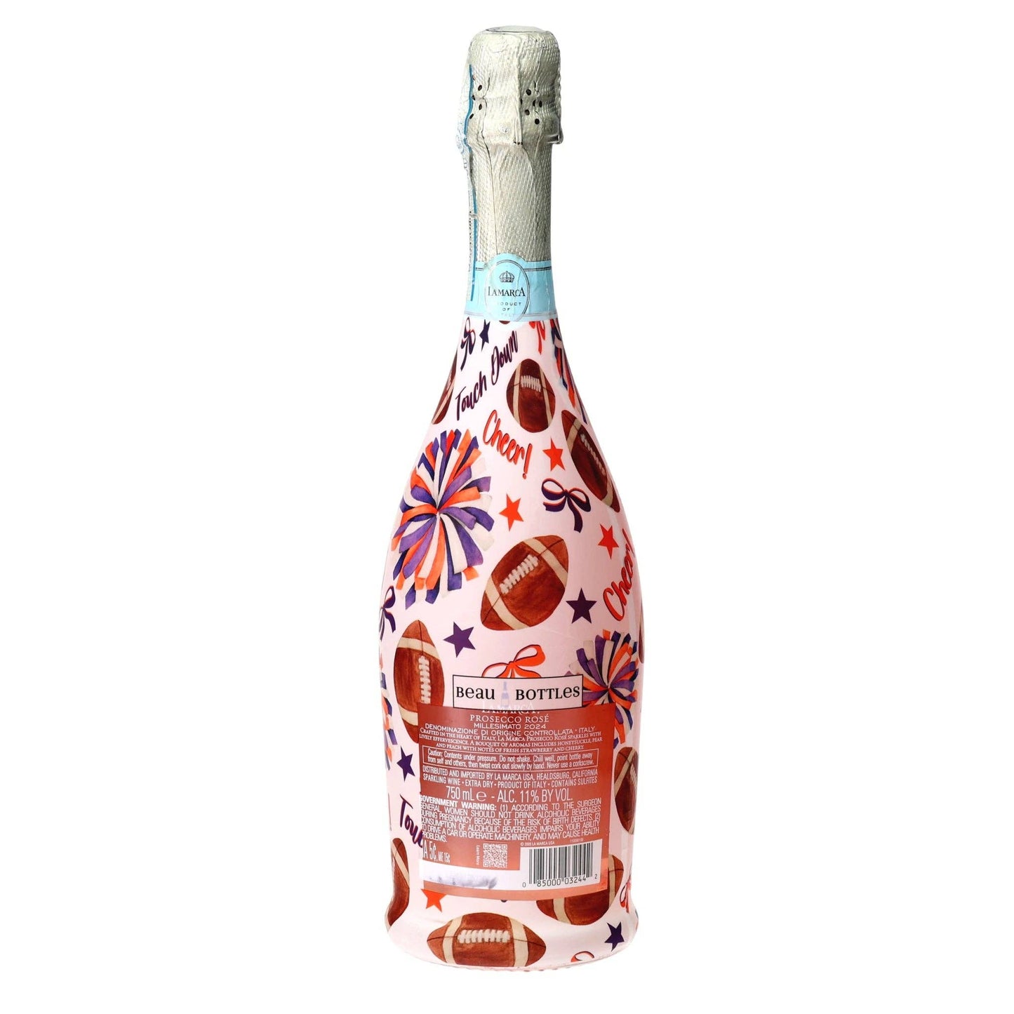 Orange & Purple Game Day Prosecco Bottle Wrap