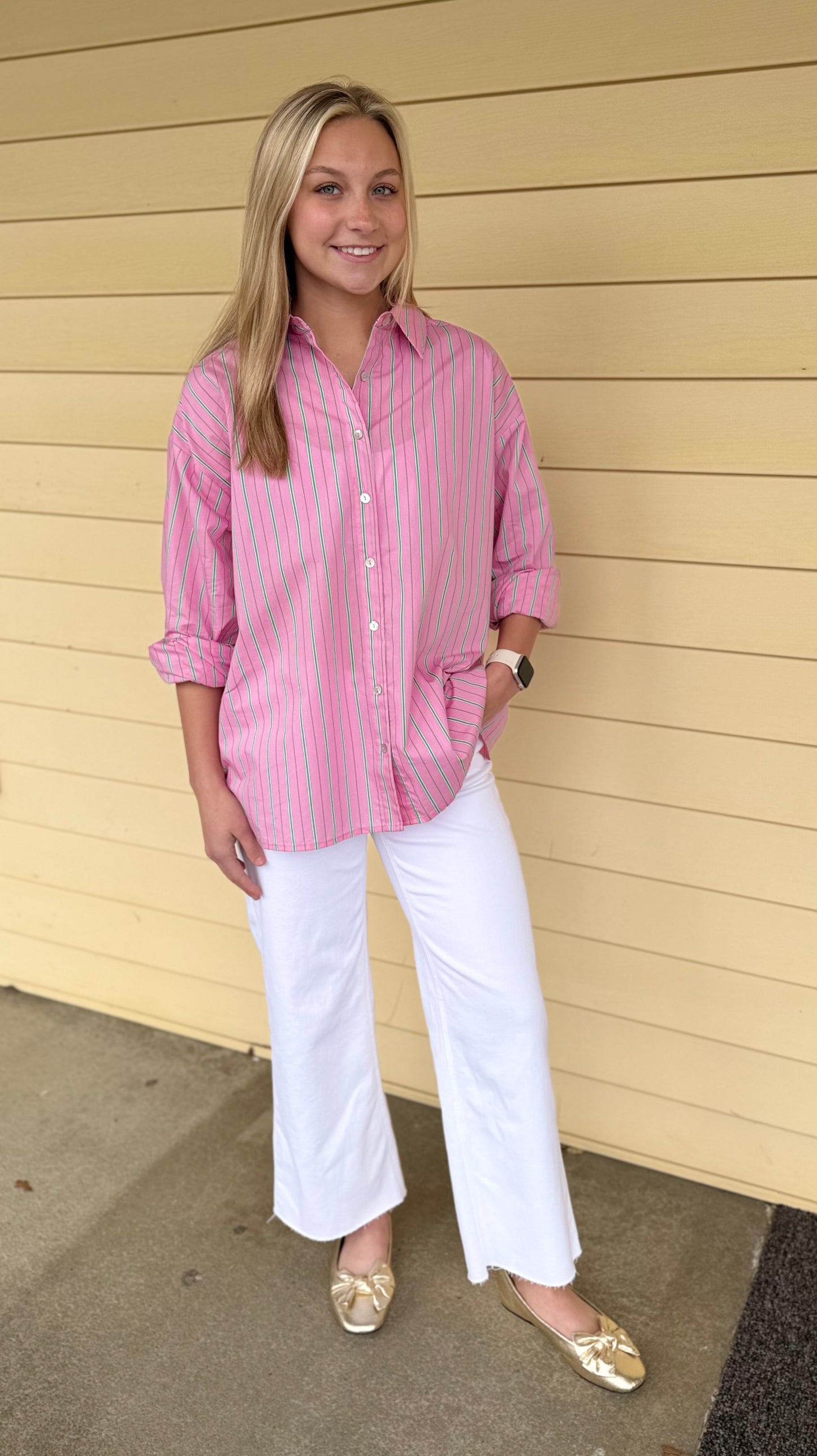 Strawberry Lime Stripe L/S Shirt