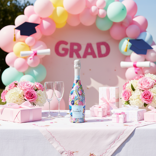 Pink Graduation Prosecco Bottle Wrap