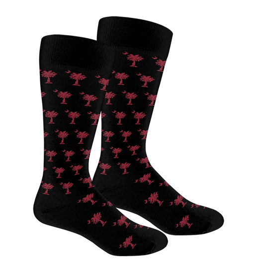 Palmetto (South Carolina) Socks-black/garnet