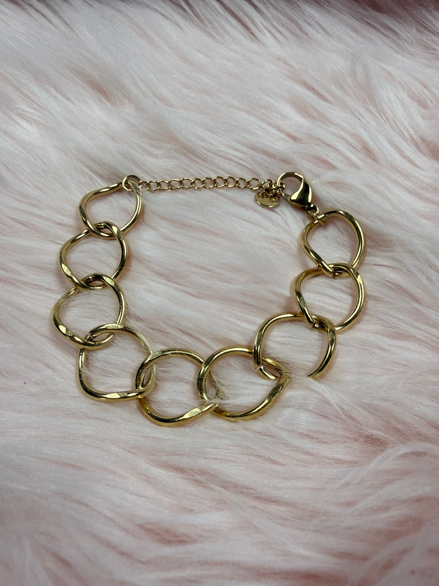 Chunky Round Link Gold Bracelet