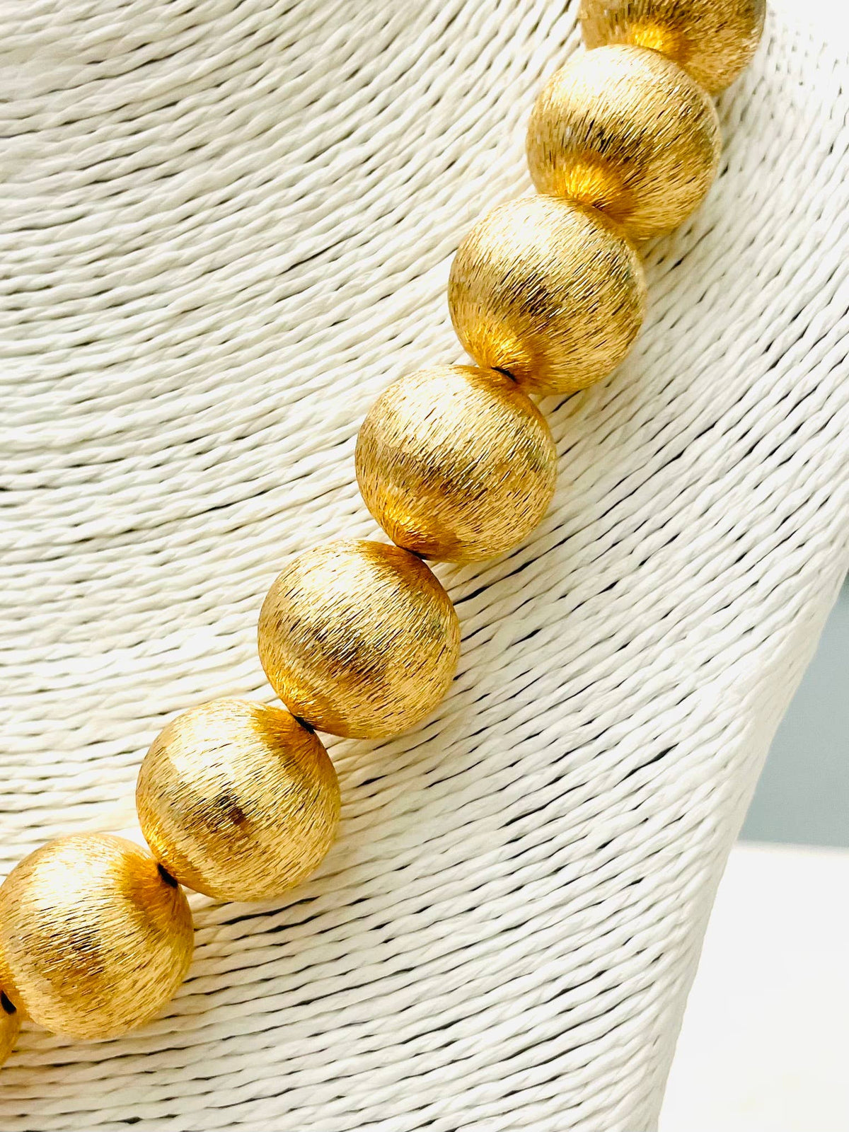 Brushed Gold Big Ball Necklace