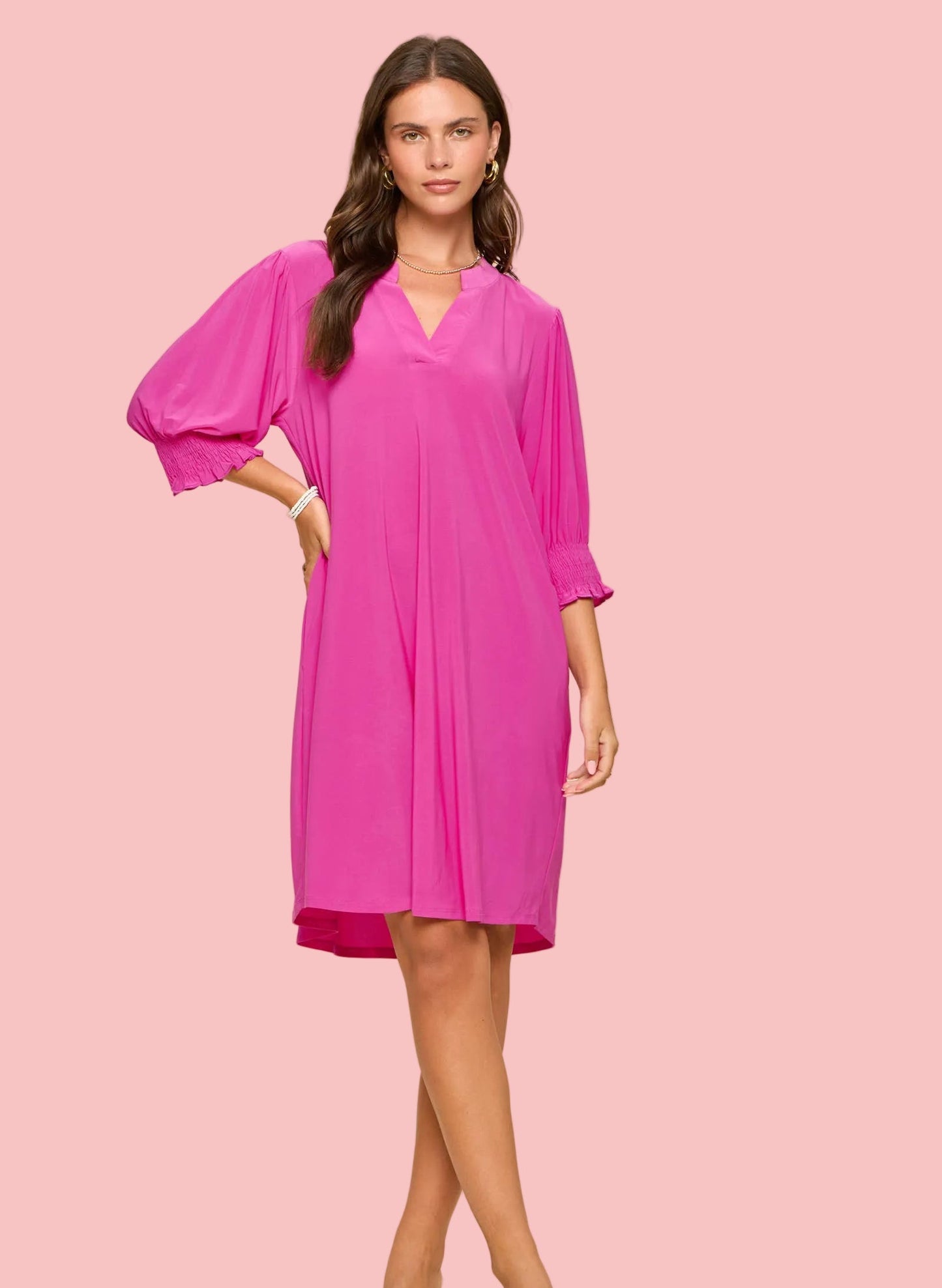 Runaway Pink Lizzy Collar Shirt Dress