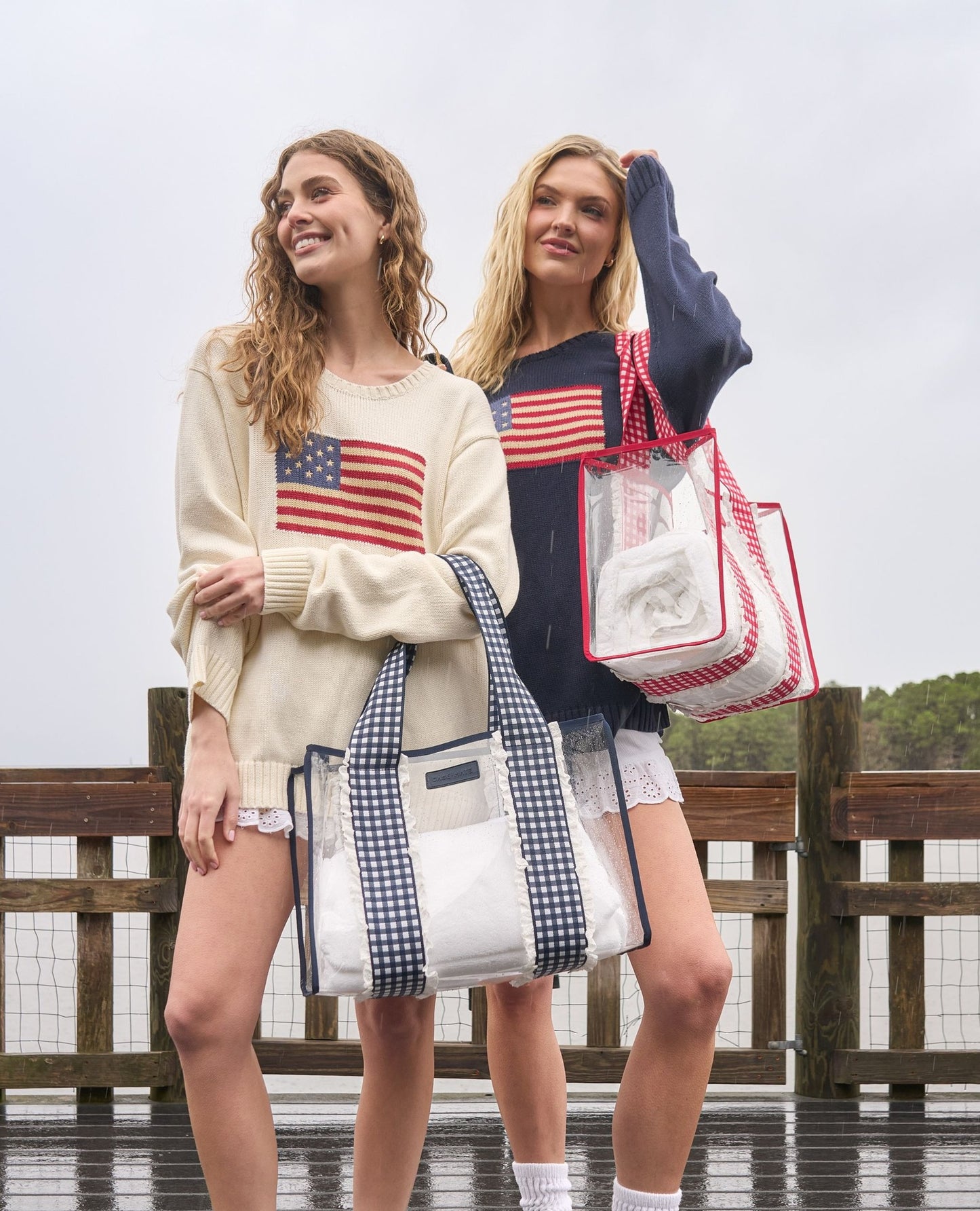 Case-Mate Navy Gingham Jelly Tote Bag