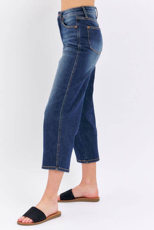Dark Denim Judy Blues Tummy Control Crop Wide