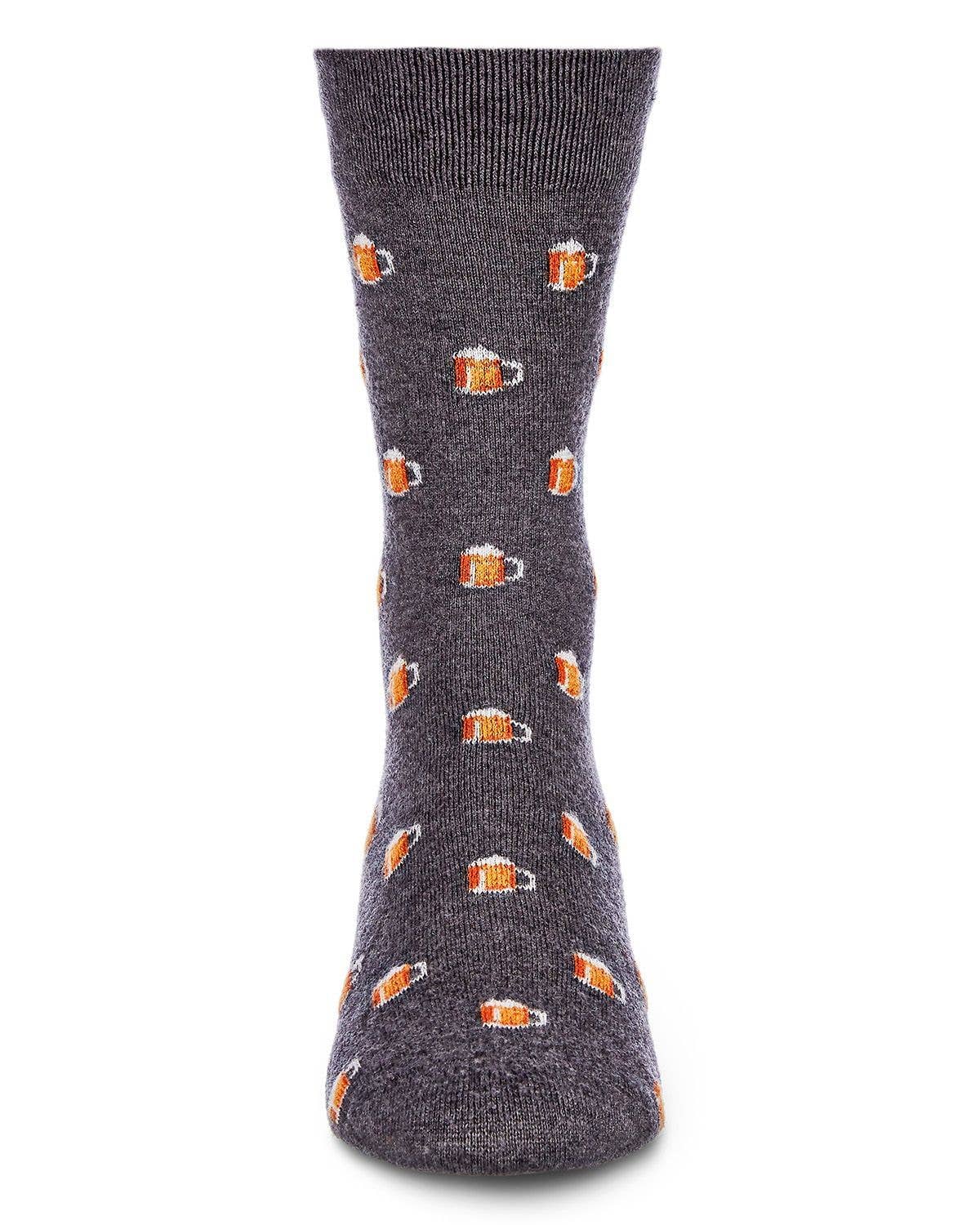 Beer Mugs Cashmere Blend Men's Crew Socks