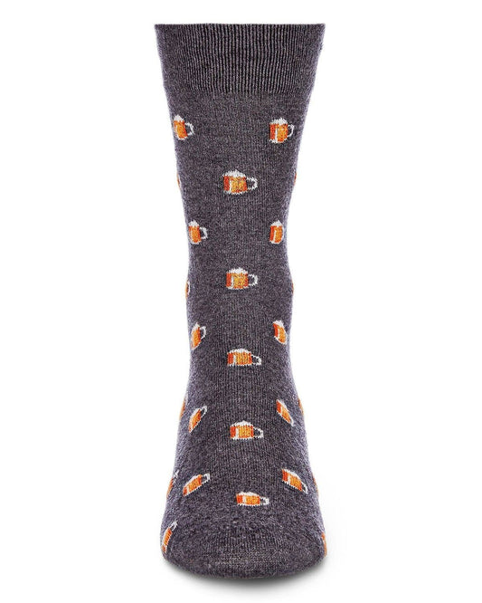 Beer Mugs Cashmere Blend Men's Crew Socks
