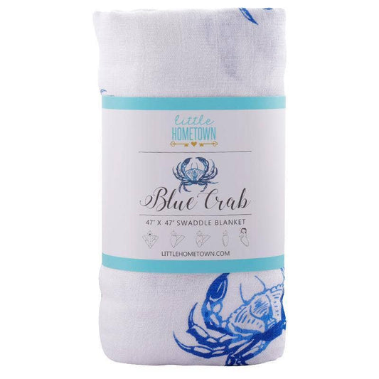 Blue Crab Baby Muslin Swaddle Blanket Breathable and Lightweight