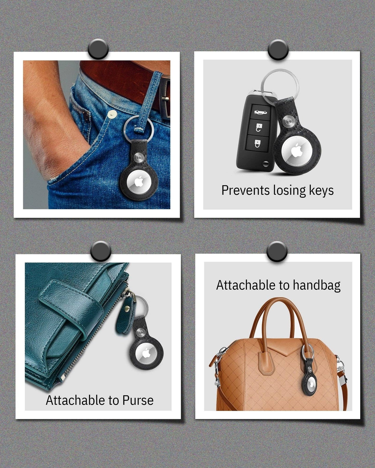 Leather Air Tag Holder Keychain