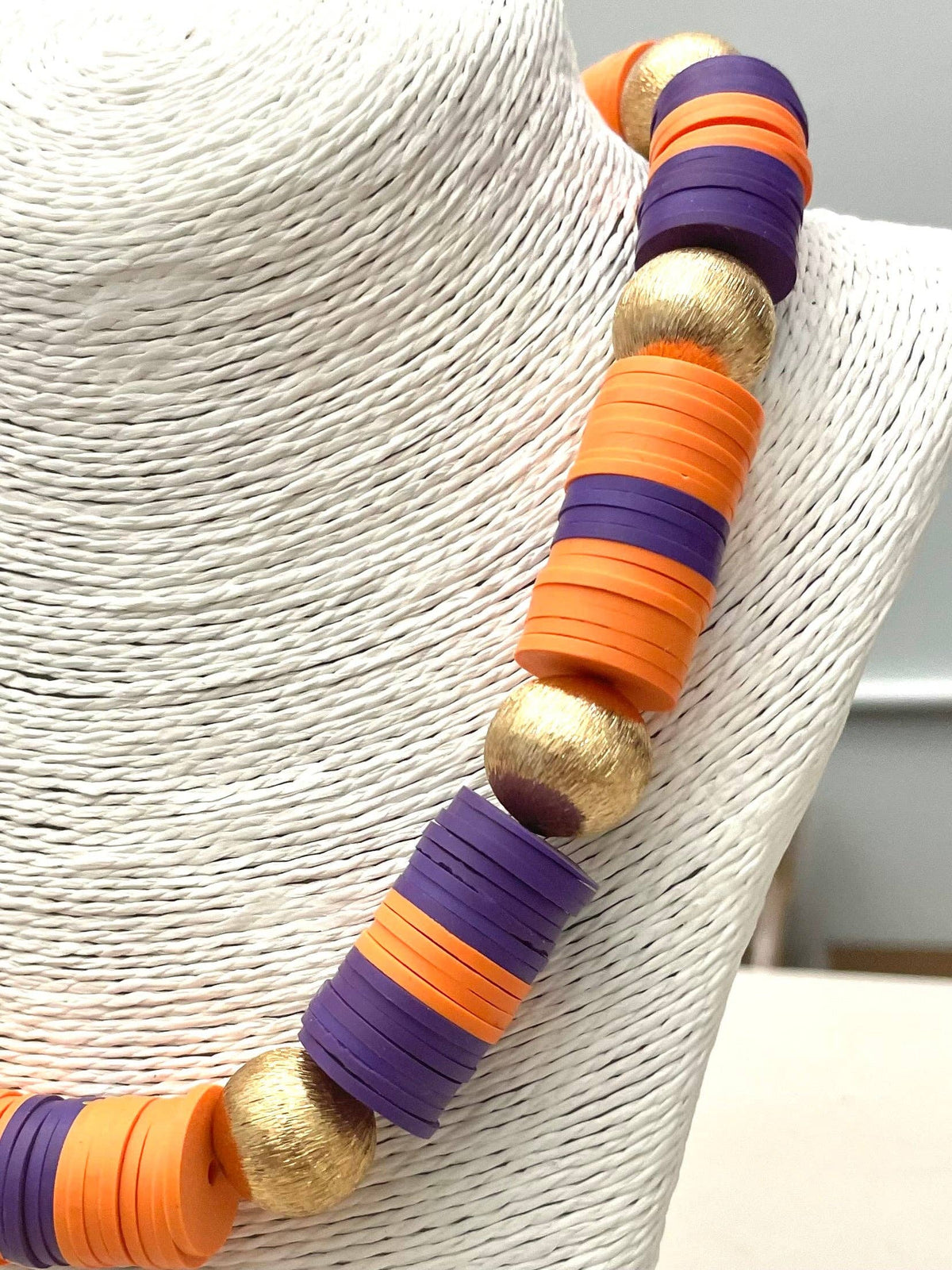 Purple/Orange Game Day Necklace