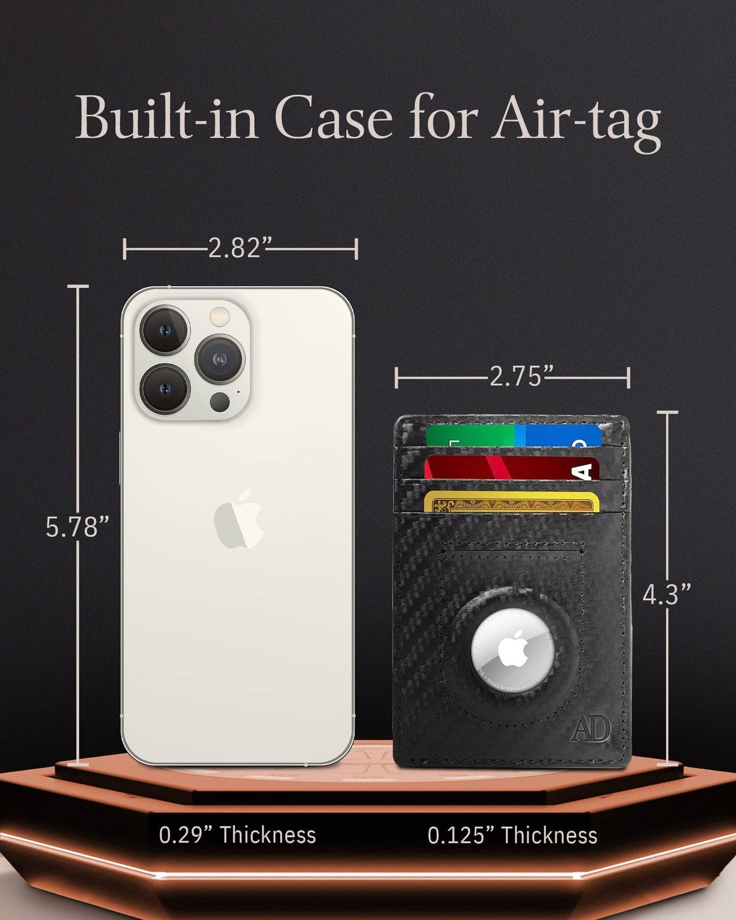 Leather Air Tag Holder Slim Wallets