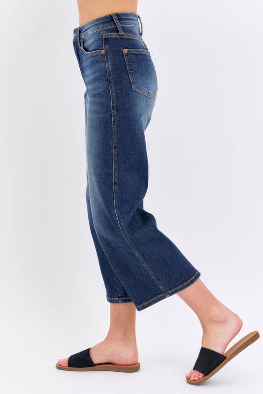 Dark Denim Judy Blues Tummy Control Crop Wide
