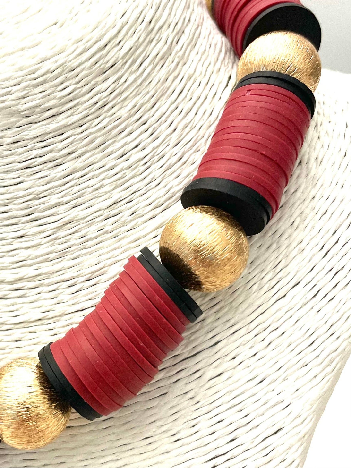 Black/Burgundy Game Day Necklace