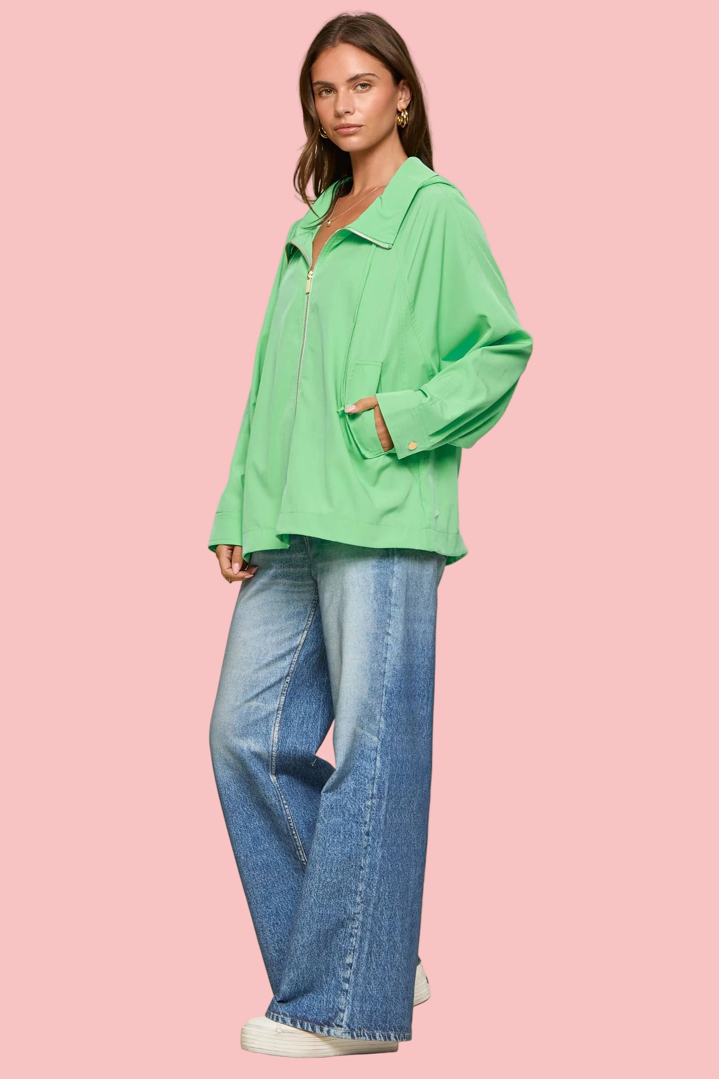 Seafoam Green Jacket w/ Hoodie