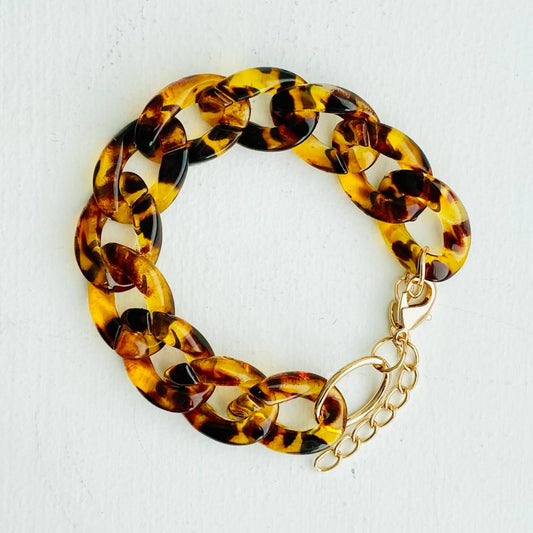 Tortoise Chunky Chain Link Bracelet